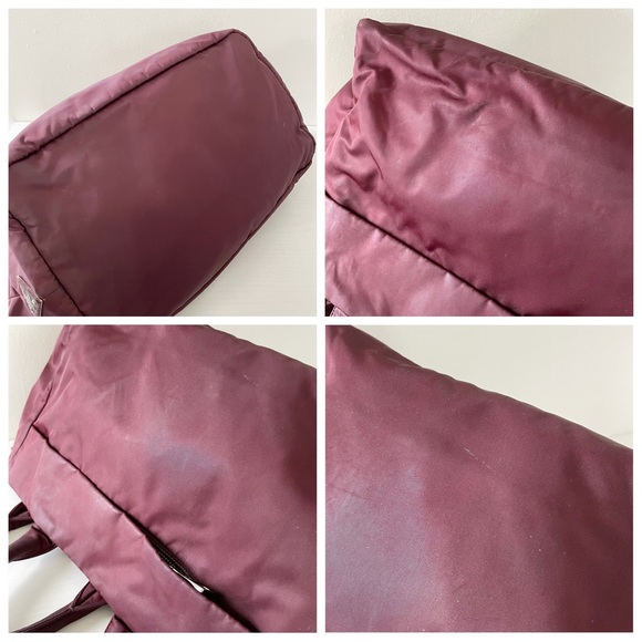 Prada burgundy Tessuto nylon large travel tote bag - Picture 6 of 10